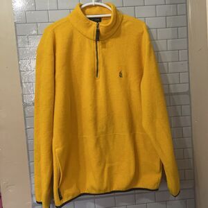 Vtg Nautica S Yellow 1/4 Zip‎ Nautica Fleece Pullover Jacket USA size L